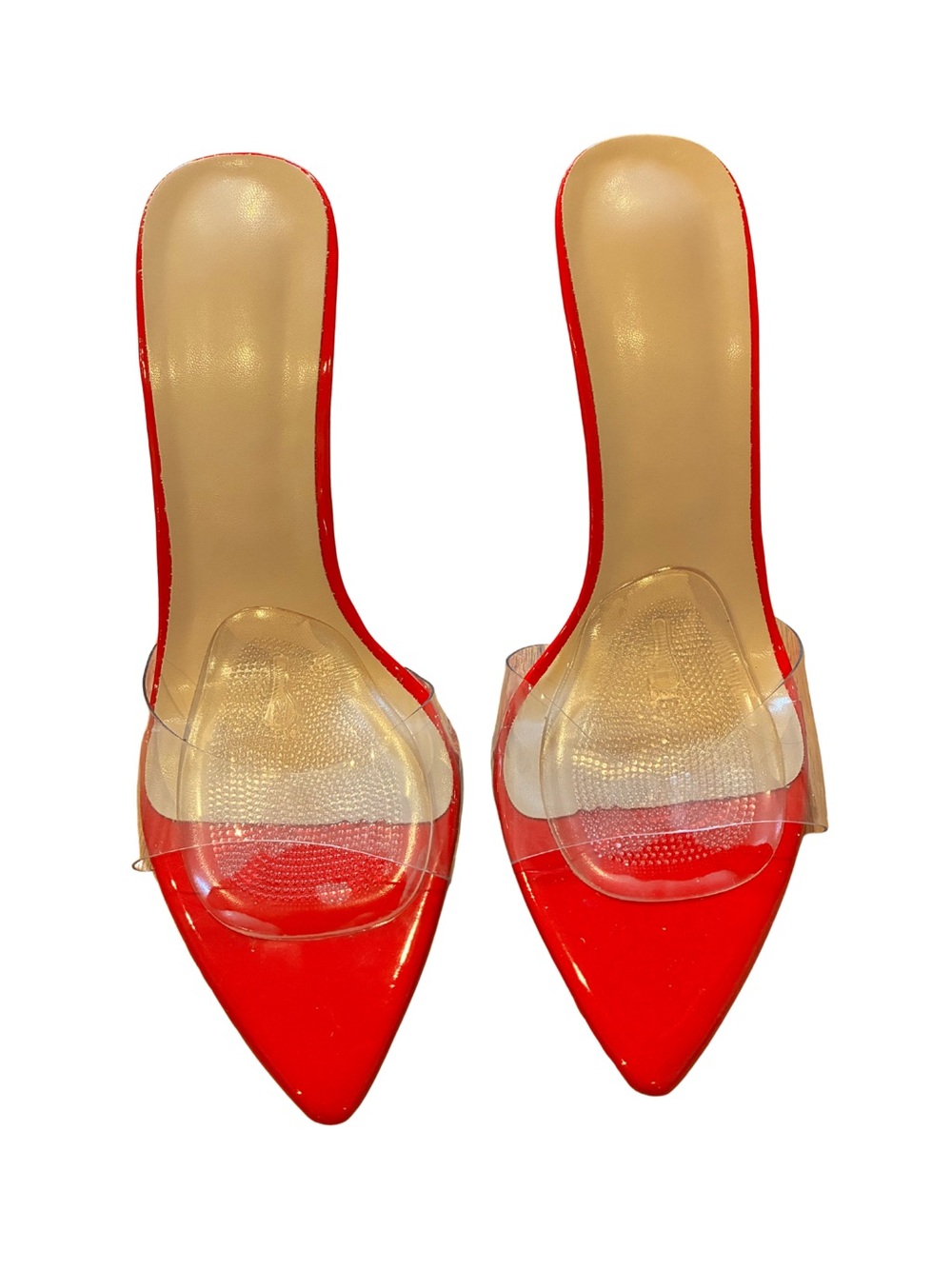 NWOT: Size 8 💄Red Clear Strap Stiletto Heels - Women's High Heel Pumps 😍